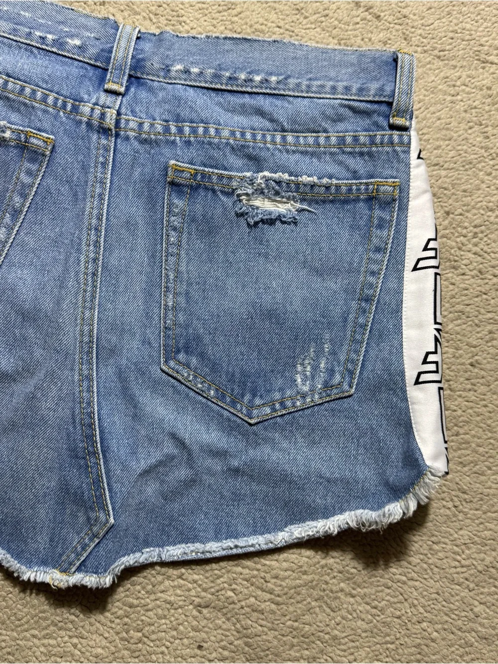 LF The Brand Skirt Womens 28 Adriana Blue Denim Distressed Button Fly Mini NEW